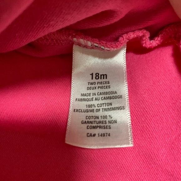 CARTER’S Pink Long Sleeve Onesie, size 18 months - Picture 4 of 5